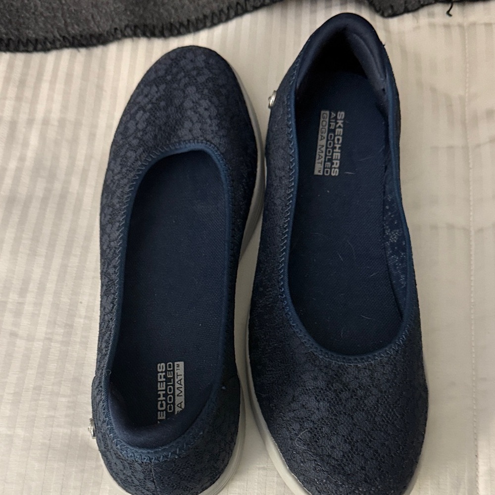 Skechers Women's Dark Blue Slip-On Flats - Picture 2 of 3